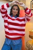 Buddie Stripe Knit Red Pink /15=